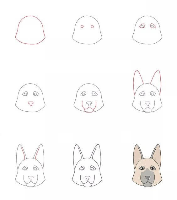 Desenhos de Cachorro com cabeça bonita