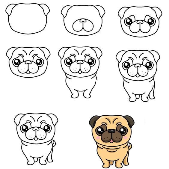 Desenhos de Cachorro com cabeça grande