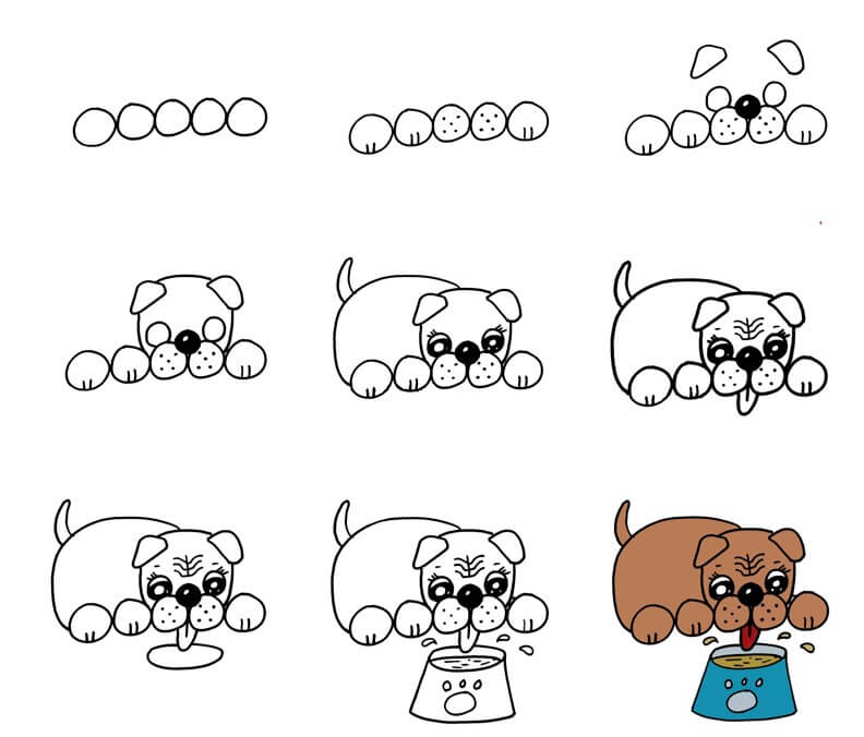 Desenhos de Cachorro comendo