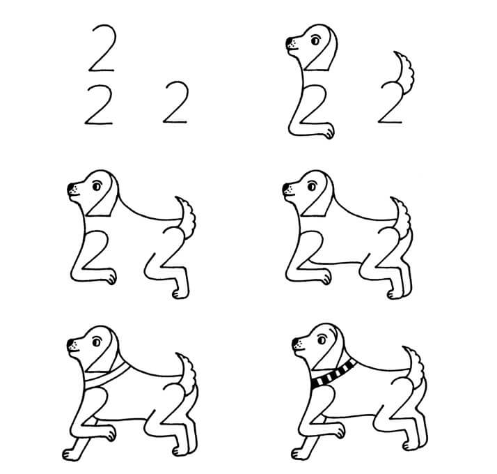 Desenhos de Cachorro fácil