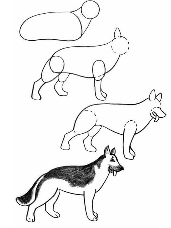 Desenhos de Cachorro Pastor Alemão