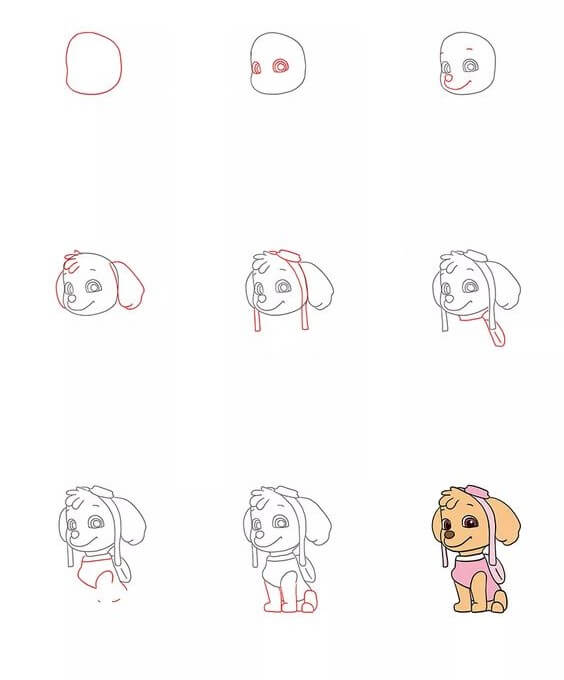 Desenhos de Cachorro rosa