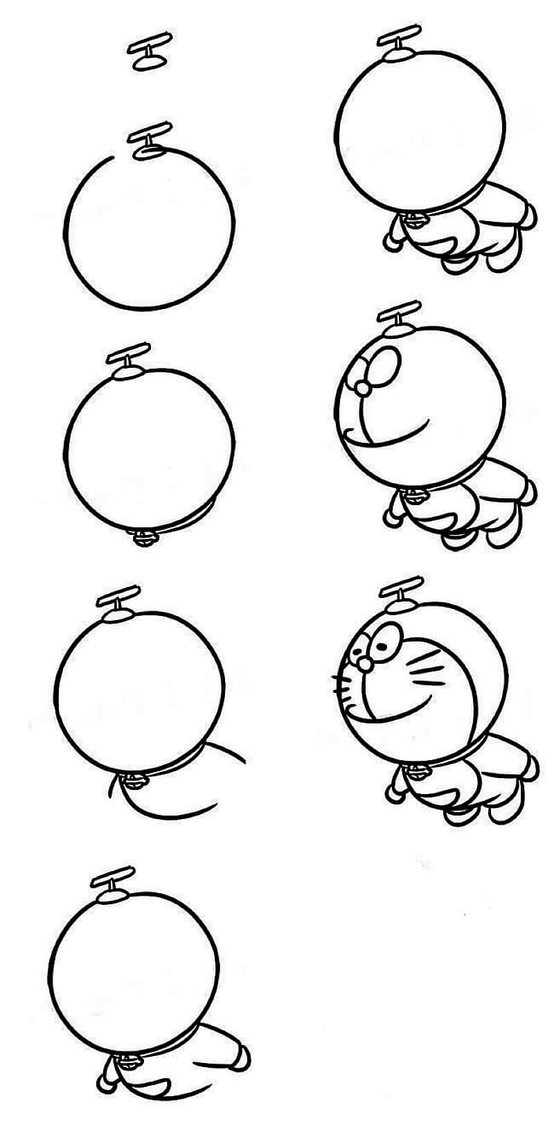 Desenhos de Doraemon esta voando