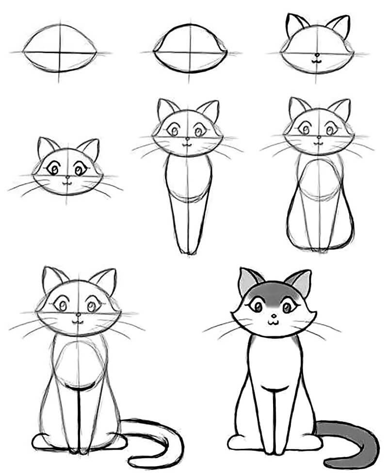 Desenhos de Gato - Ideia de esboço 2