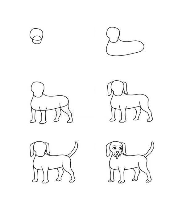 Desenhos de Imprimir cachorro fácil