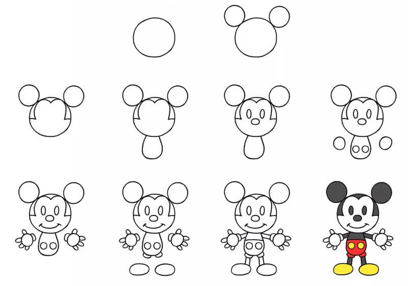 Desenhos de Mickey Mouse de Desenho Animado