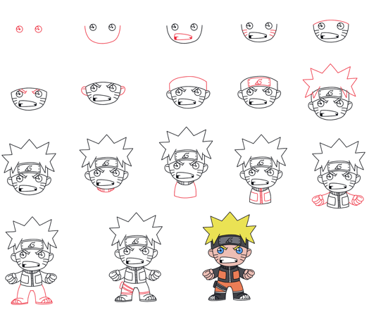 Desenhos de O pequeno naruto está bravo