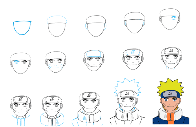 Desenhos de sorriso do naruto