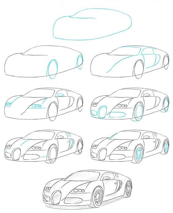 Desenhos de Supercarro Bugatti