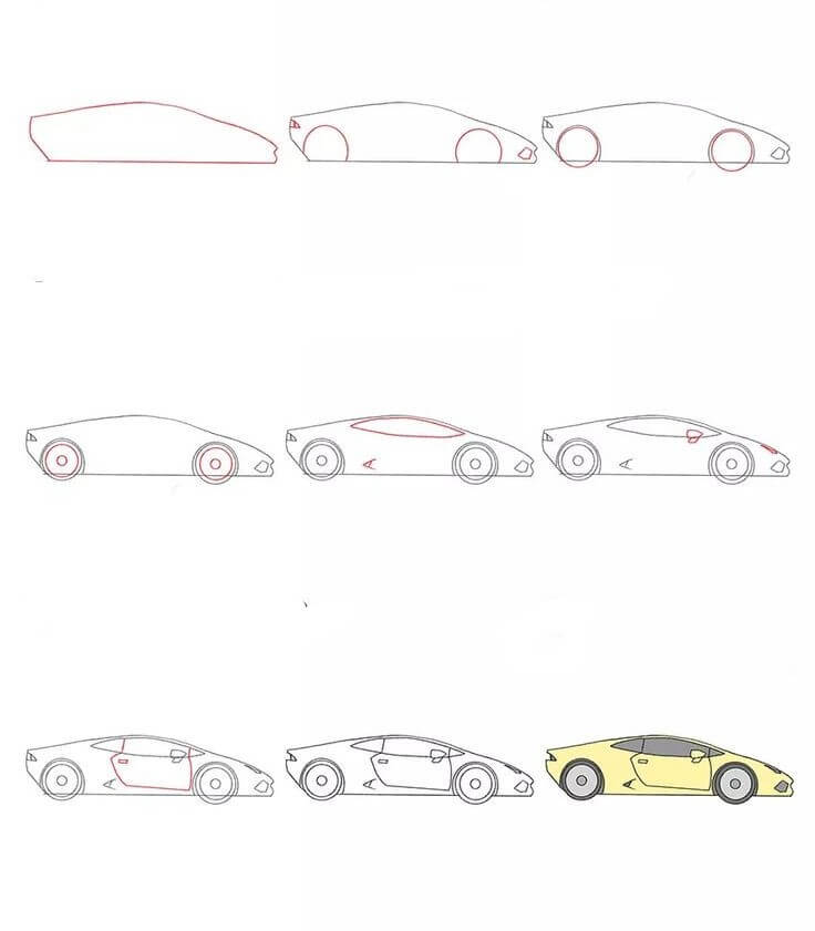 Desenhos de Supercarro dourado (1)