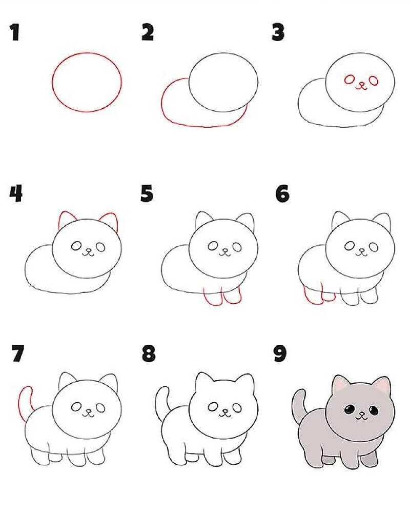 Desenhos de Um gatinho adorável