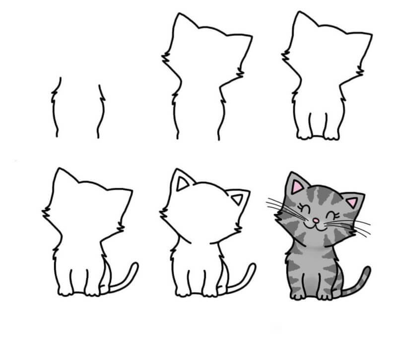 Desenhos de Um gatinho fofo