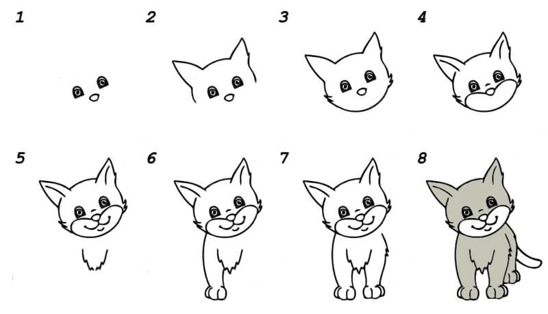 Desenhos de Um gato adorável