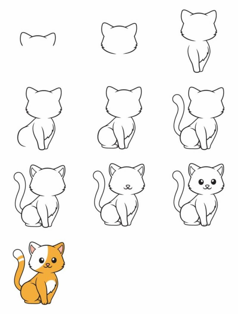 Desenhos de Um gato bonito