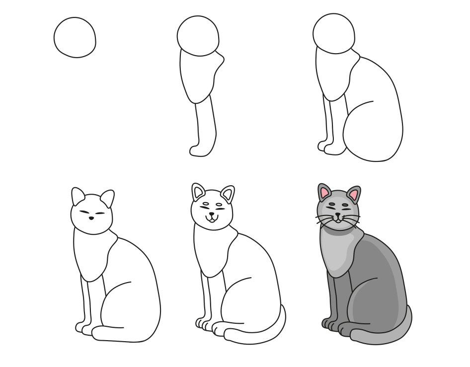 Desenhos de Um gato grande