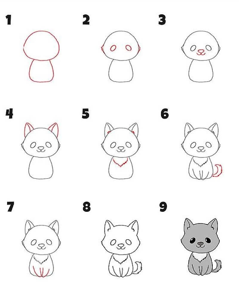 Desenhos de Um gato simples