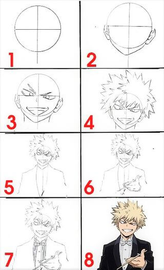 Desenhos de Bakugo feliz