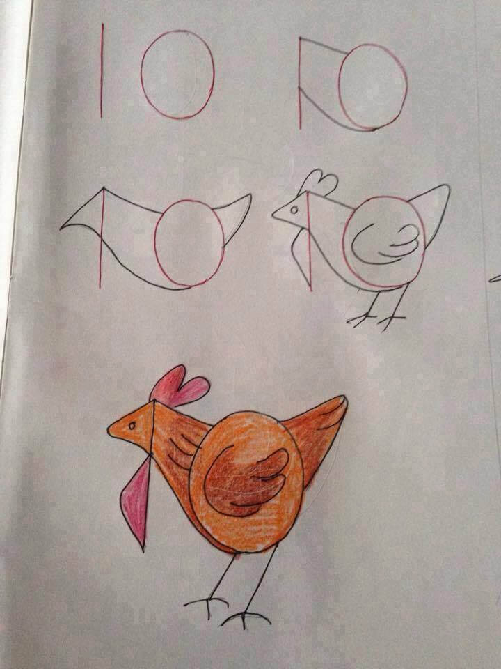 Desenhos de Galinha do Número 10