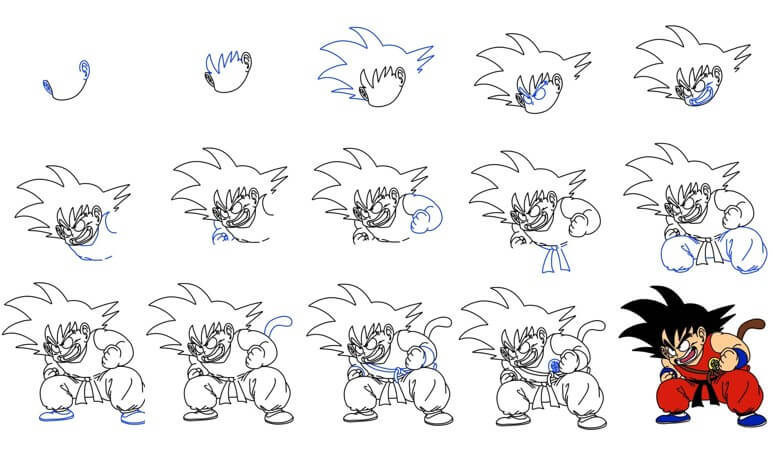 Desenhos de Goku rabo de macaco