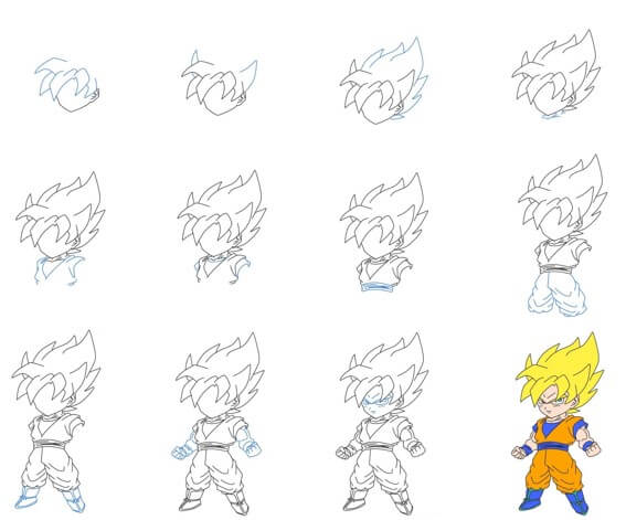 Desenhos de Goku super saiyajin