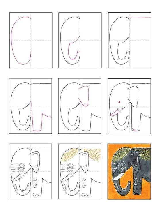 Desenhos de Ideia do elefante (46)