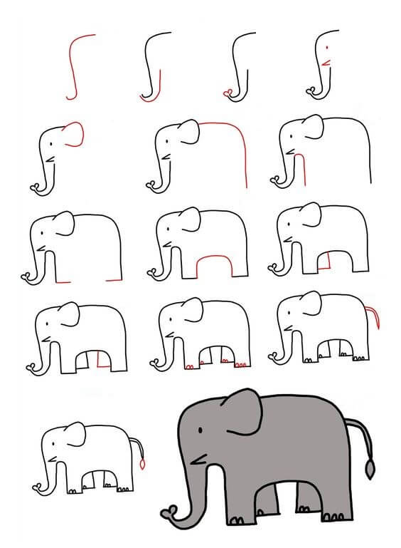 Desenhos de Ideia do elefante (47)