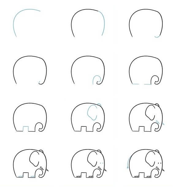 Desenhos de Ideia do elefante (48)