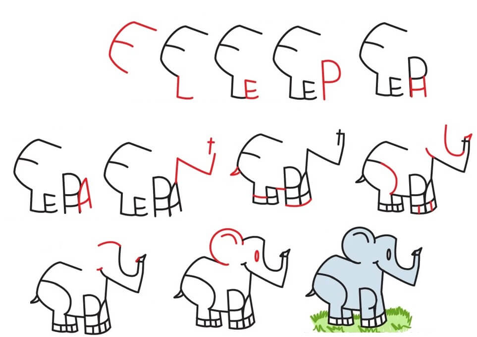 Desenhos de Ideia do elefante (65)