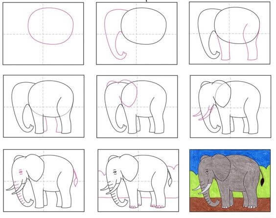 Desenhos de Ideia elefante (11)