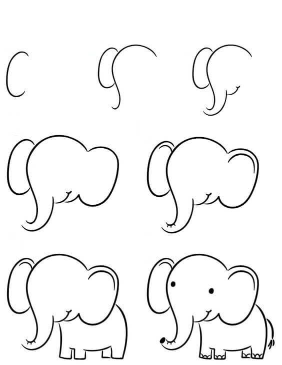 Desenhos de Ideia elefante (23)