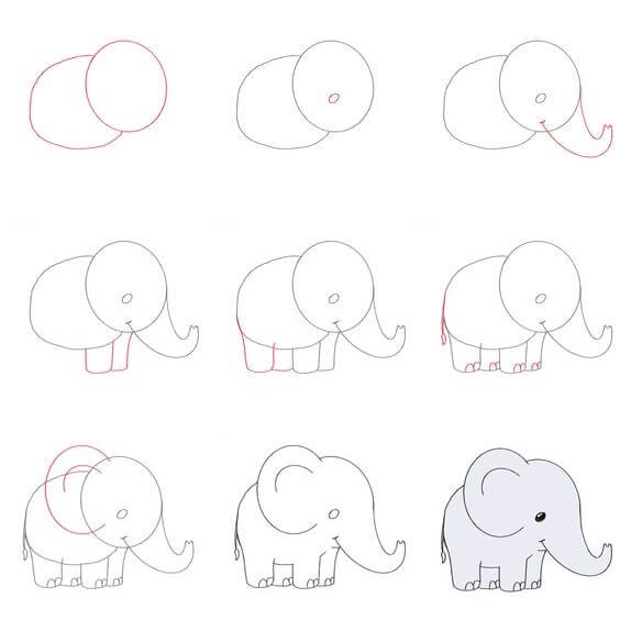 Desenhos de Ideia elefante (28)