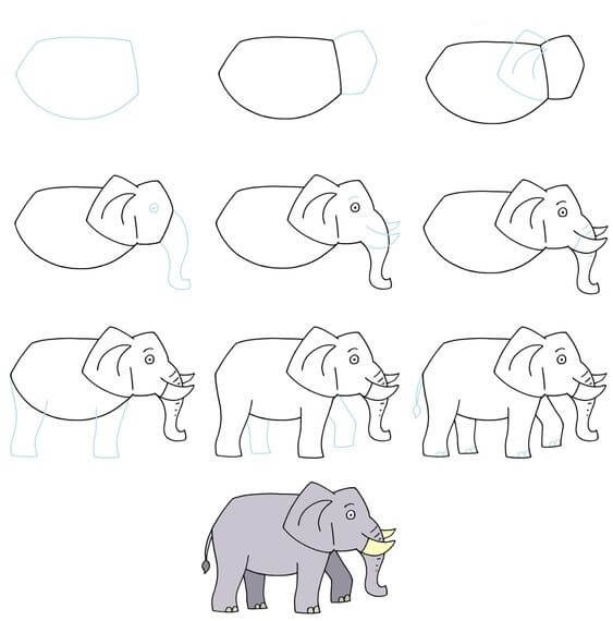 Desenhos de Ideia elefante (29)