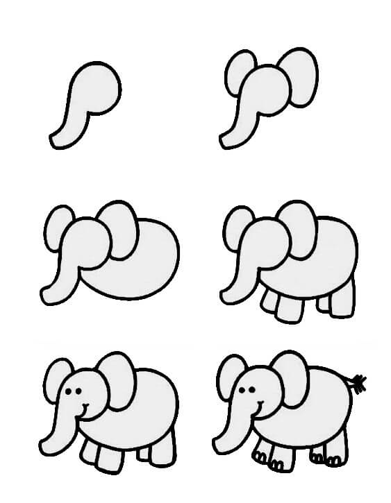 Desenhos de Ideia elefante (3)