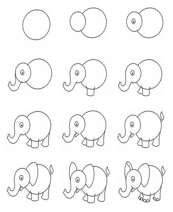 Desenhos de Ideia elefante (31)