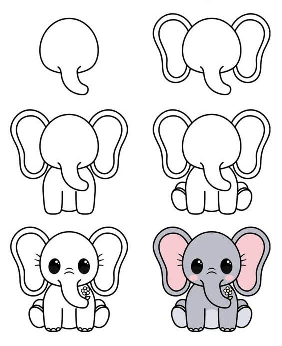 Desenhos de Ideia elefante (33)