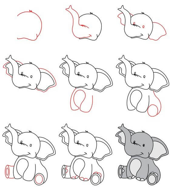 Desenhos de Ideia elefante (5)