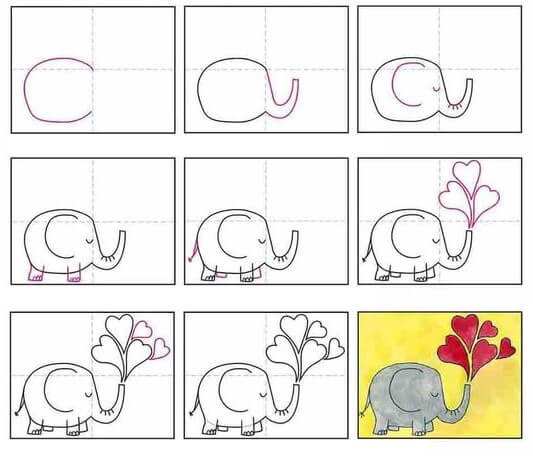 Desenhos de Ideia elefante (7)