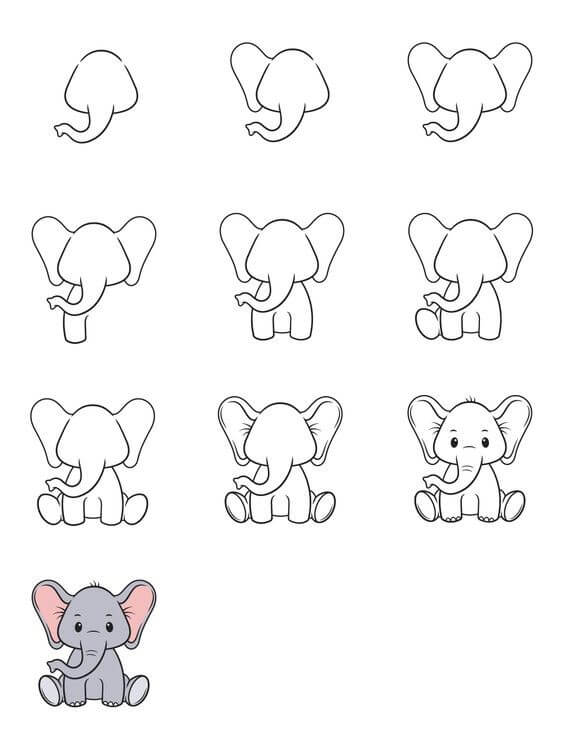 Desenhos de Ideia elefante (9)