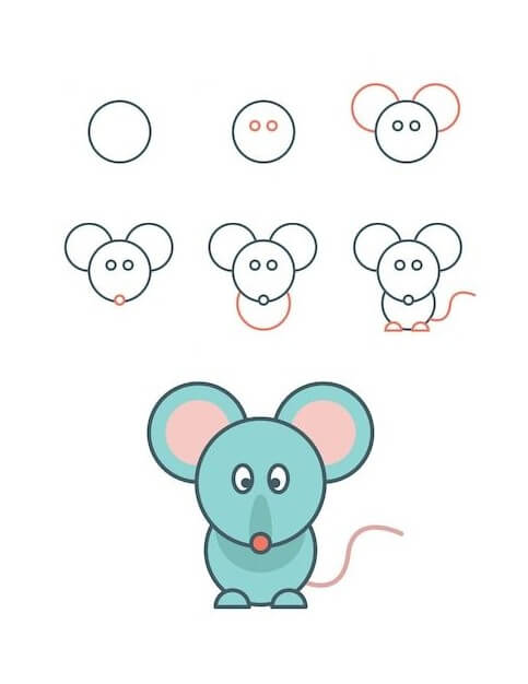 Desenhos de O mouse é muito simples