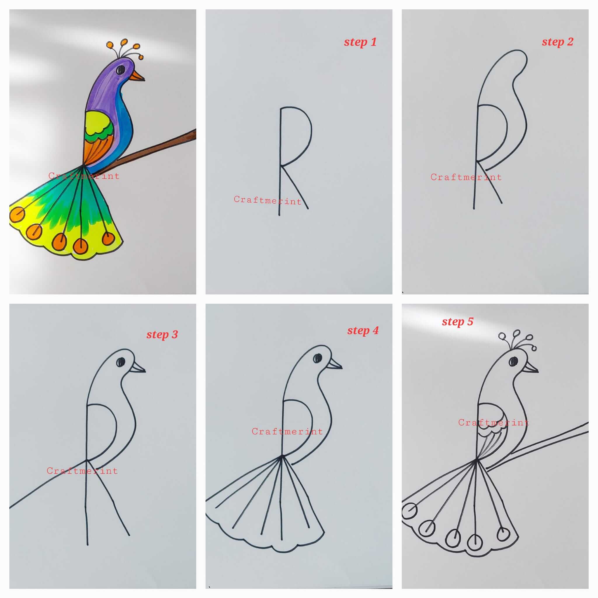 Desenhos de Pavão fácil