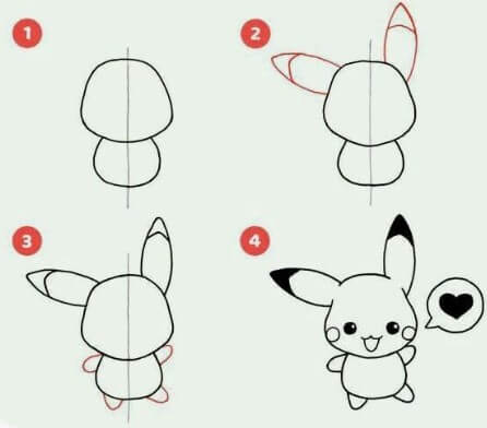 Desenhos de Pikachu fofo grátis