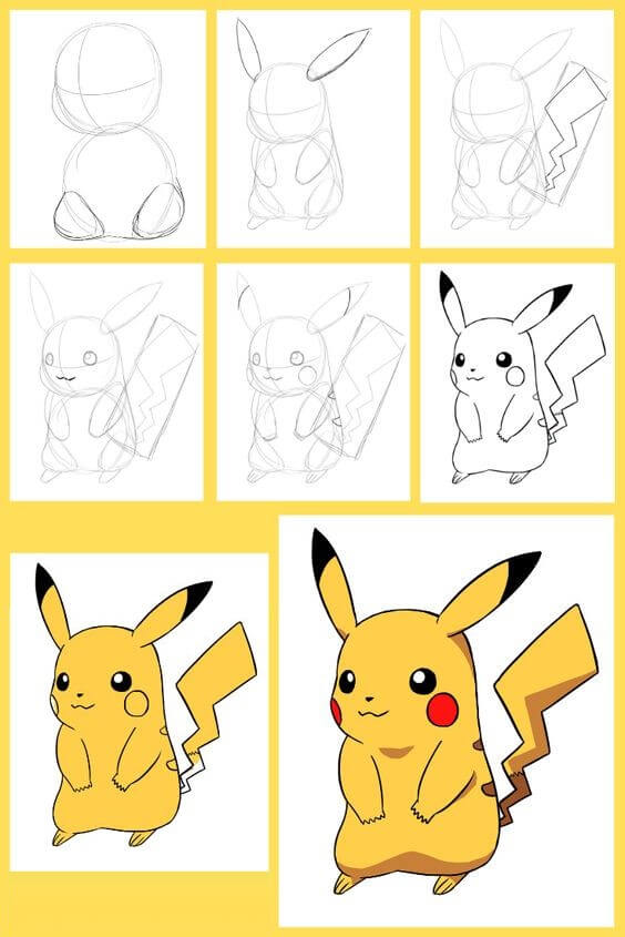 Desenhos de Pikachu gentil