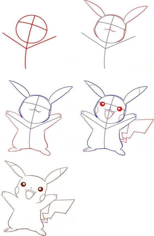 Desenhos de Pikachu ri