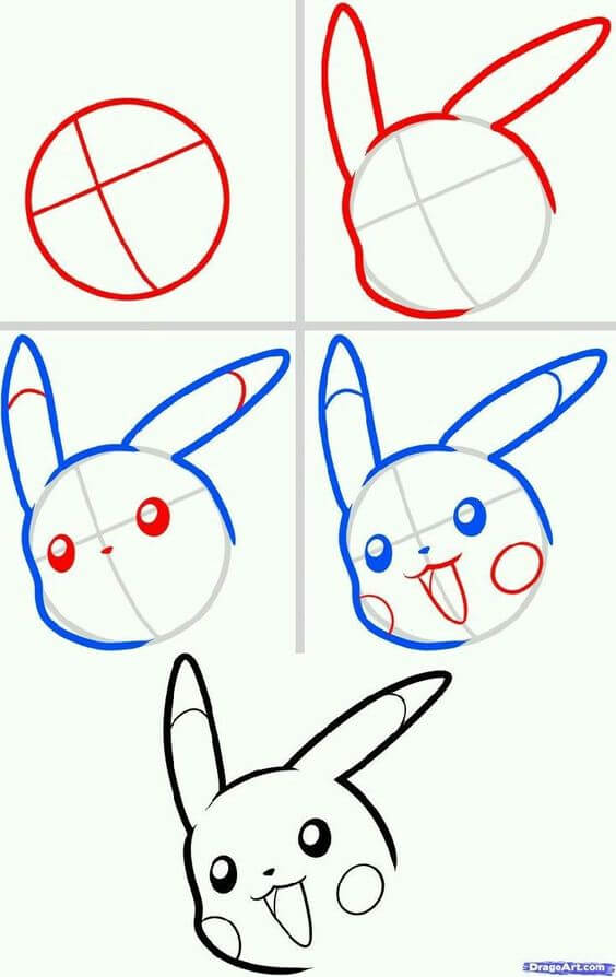 Desenhos de Pikachu rindo