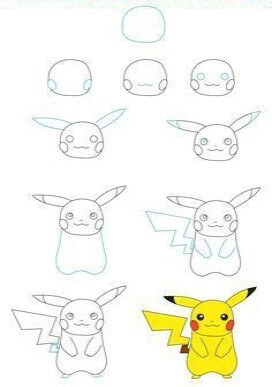 Desenhos de Pikachu sorri facilmente