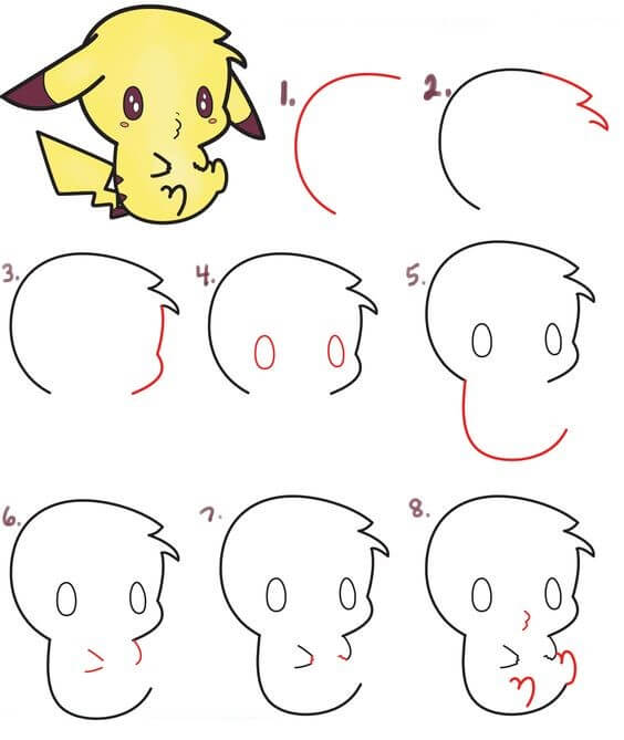 Desenhos de Pikachu triste