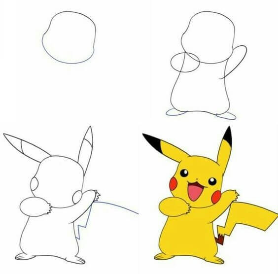 Desenhos de Pikachu vivaz