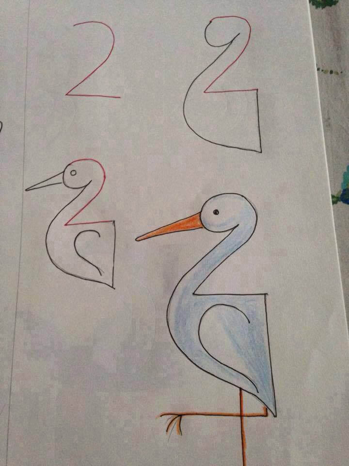 Desenhos de Pássaro do Número 2