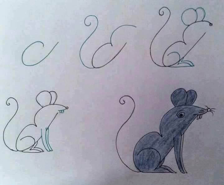 Desenhos de Rato Simples e Fácil