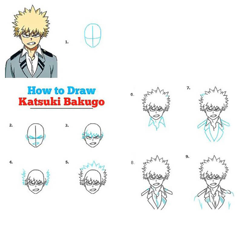 Desenhos de Simple Katsuki Bakugo